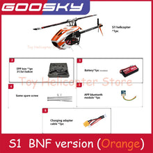 Load image into Gallery viewer, Hot Rc Goosky S1 Bnf/Rtf 6ch 3d Stunt Double Brushless Motor Direct Drive Motor Flybarless Direct-Drive Rc Helicopter Toy Gift