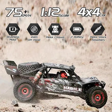 Load image into Gallery viewer, WLtoys 124016(V2) Fast RC Car, 1/12 Brushless RC Car with Independent ESC for Adults, 75km/h, Suitable for Outdoors and Gifts