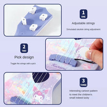 Load image into Gallery viewer, Sanrio Anime Kuromi My Melody Ukulele Guitar Cartoon Mini 4 Strings Kids Kawaii Children Educational Learning Musical Instrument
