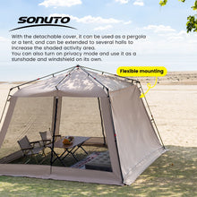 Load image into Gallery viewer, Sonuto Outdoor Canopy Tent Automatic Quick-Opening Aluminum Pole Camping Rainproof Beach Fishing Mosquito Net Sunshade Pergola