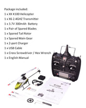 Load image into Gallery viewer, Wltoys XK K110 6CH 3D 6G System Remote Control Brushless RC Helicopter BNF without Transmitter K100/K120/K123 /K124