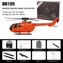 Load image into Gallery viewer, C186 RC Helicopter 2.4G 4CH BO105 Plane 4 Propellers 6 Axis Electronic Gyroscope for Stabilization Remote Control Airplane Toys
