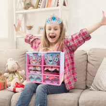 Load image into Gallery viewer, Girls Dress Up Shoes Toys Crown Necklace Ring Makeup Toy