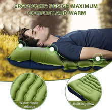Load image into Gallery viewer, Sleeping Pad, Extra Thick 4inch Inflatable Camping Sleeping Pad, Built-in Presser Foot Pillow