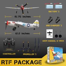 Load image into Gallery viewer, VOLANTEXRC RC Plane,RTF 4CH P-47 Thunderbolt RC Airplane, X-Pilot Stabilization System,One Key Aerobatic, Suitable for outdoors