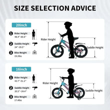 Load image into Gallery viewer, Kids Bike, 20 Inch Kids' Bicycles for 7-14 Years Old Boys Girls, SAFE Kids Mountain Bike with Training Wheels or Disc Brake Bike