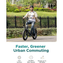 Load image into Gallery viewer, Electric Bike for Adults, L20 2.0 20''×3.0" Fat Tire Electric Bicycle 52V 13Ah Removable Battery Max Range 80Miles & 25MPH