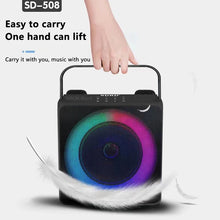 Load image into Gallery viewer, Dual Microphone Karaoke Machine Outdoor Portable Karaoke Bluetooth Speaker Box 10W HIFI Player with RGB LED Light for Home Party