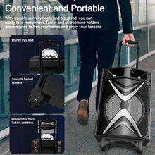 Load image into Gallery viewer, VeGue Karaoke Machine for Adults & Kids, Bluetooth Speaker PA System with 2 Wireless Microphones, 10'' Subwoofer,Church(VS-1088)