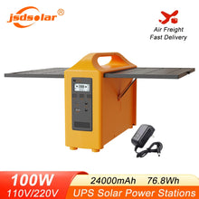 Load image into Gallery viewer, 100W Portable Power Station 110V 220V Solar Generator UPS Mobile Power Station Power Bank 24000mAh With Solar Panel For Camping
