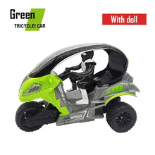 Load image into Gallery viewer, 2.4G RC Stunt Three-wheeled Motorcycle Remote Control Spray Motorcycle 5CH Cool Lights Electric Car Model Kids Toys Boys Gifts