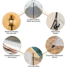 Load image into Gallery viewer, Tent with Large Windows, Waterproof & Breathable 4 Season Tents, Easy Setup Glamping Tent with Carry Bag, for Camping, Picnic
