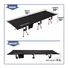 Load image into Gallery viewer, Camping Cots Compact Ultralight Camping Bed Outdoor Beach Travel Tent Sleeping Fishing Cots Portable Folding Bed