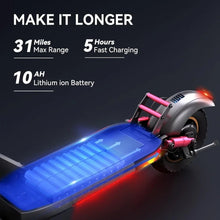 Load image into Gallery viewer, Electric Scooter for Adults, Electric Scooter with Seat, 10" Pneumatic Tires, 28 Mph Max Speed & 31 Miles Max Range