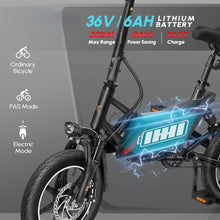 Load image into Gallery viewer, Electric Bike for Adults,14" Folding Electric Bicycle 350W 36V 6AH Battery w/Dul Shock Absorber,Dual Disc Brakes