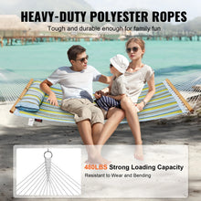 Load image into Gallery viewer, VEVOR 12 FT Double Quilted Fabric Hammock with Hardwood Spreader Bars Detachable Pillow and Chains for Camping Patio Yard Beach
