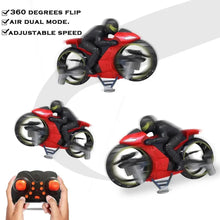 Load image into Gallery viewer, Remote Control Children's motorcycle toys Stunt Motorcycle Drone Land And Air Dual Mode RC Motorcycle Quadcopter Rechargeable