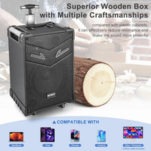 Load image into Gallery viewer, 3-way Portable PA System with Wireless Microphone, 10-inch Subwoofer Bluetooth Karaoke Machine, Rechargeable Speaker Support