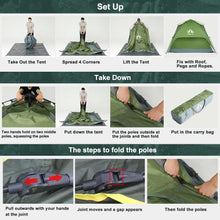 Load image into Gallery viewer, Instant Popup Tents 2-3 Persons with Footprint Tarp Easy Setup Camping Tent with Rainfly Double Layers Waterproof Automatic