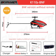 Load image into Gallery viewer, Wltoys XK K110s RC Helicopter BNF 2.4G 6CH 3D 6G System Brushless Motor RC Quadcopter Remote Control Drone Toys For Kids Gifts