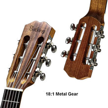 Load image into Gallery viewer, Batking Guitalele,28 inch Acoustic 6 Strings Electric Guitar Ukulele Mini Travel Guitarlele KOA Wood Ukelele with Gig bag