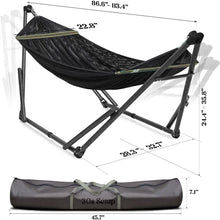 Load image into Gallery viewer, 3-Year Warranty Hammock Stand, 30s Foldable Hammock with Stand, 550 lbs Capacity Camping Hammock Stand