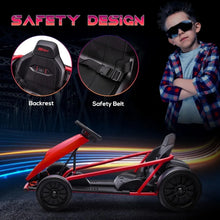 Load image into Gallery viewer, 24V 8.1 MPH Electric Go Kart, Drifting Car Battery Powered Ride on Toy Outdoor with Slow Start, Music, Horn Honking and Safety