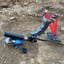 Load image into Gallery viewer, Powerful Fishing Slingshot Kit Outdoor Wrist Support Rocket Slingshot Catapult for Fishing and Hunting Hand Guard Fishing Arrows