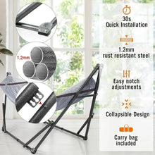 Load image into Gallery viewer, Double Hammock w/ Stand Included for 2 Persons/Foldable Hammock Stand 600 lbs Capacity Portable Case - Inhouse, Outdoor, Camping