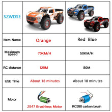 Load image into Gallery viewer, 1:14 70KM/H 4WD RC Car With Light Brushless Motor Remote Control Cars High Speed Drift Monster Truck Toys for Adults Kids