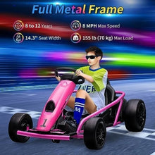 Load image into Gallery viewer, 24V Go Kart, 300W*2 Extra Powerful Motors, 9Ah Large Battery 8MPH High Speed Drifting with Music, Horn,Max Load 175lbs Outdoor