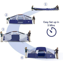 Load image into Gallery viewer, Tent 8 Person Camping Tents, Weather Resistant Family Tent, 5 Large Mesh Windows, Double Layer, Divided Curtain