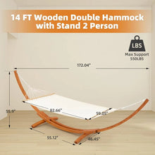 Load image into Gallery viewer, Hanging bed with wooden support, easy to assemble for 2 people, outdoor waterproof, high-end quilted camping, hammock