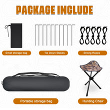 Load image into Gallery viewer, Hunting Blind with chair, 270 degree Shoot Through Mesh with Silent Sliding Window, 2-3 Person Ground Deer Stand Pop Up Tent