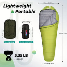 Load image into Gallery viewer, Portable Winter Down Sleeping Bag Mummy White Goose Down Warm Waterproof Sleeping Bag Three Seasons Suitable For Camping Trips