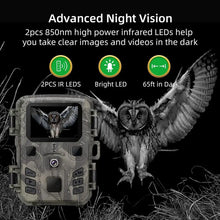 Load image into Gallery viewer, Outdoor Wildlife Camera 24MP Trail Camera Infrared Night Vision 0.3S Motion Activated Waterproof Trap Nature Wildlife Scouting