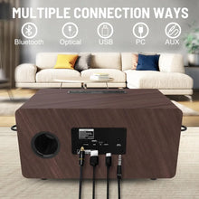 Load image into Gallery viewer, New K222 Karaoke Machine with 2 UHF Wireless Microphones & 5 Sound Modes, Support Optical/Bluetooth/AUX/USB/PC, Wooden