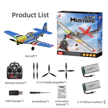 Load image into Gallery viewer, P51 Mustang Fighter Jet BM26 4CH Power Remote Control Aircraft Model Fixed Wing plane 2.4G Electric Foam Glider With 2 Batteries