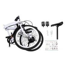 Load image into Gallery viewer, 20” Folding Bike-7-Speed Shifter Double Brake System Adult Folding Bike Height Adjustable Foldable Bike for Teens