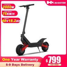 Load image into Gallery viewer, HX X10 18.2AH Electric Scooter 2000W 75KM/H Foldable Electric Kick E Scooter Dual Motors 11 Inch APP Smart Escooter for Adults