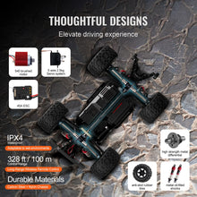 Load image into Gallery viewer, SucceBuy 1:10 38KM/H 4WD RC Car All Terrain Off-Road with 2 Batteries Drift Monster Truck Children Toys for Kids Christmas Gifts
