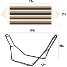 Load image into Gallery viewer, Hammock Stand and Hammock, 2 Person Steel Hammock Frame and Hammock, 550LBS Capacity, Backyard Camping Use