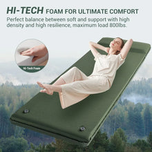 Load image into Gallery viewer, Self Inflating Sleeping Pad, Ultra-Thick Memory Foam Camping Pad with Pillow Fast Inflating in20s Insulated Camping Mattress Pad