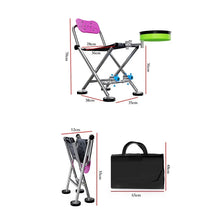 Load image into Gallery viewer, Portable Folding Ultra-light Stainless Steel Outdoor Camping Chairs, Four-Legged Telescopic Recliner, Adjustable Fishing Chair