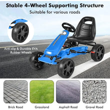 Load image into Gallery viewer, Go Kart,Kids Pedal Vehicles Racer Pedal Car with Adjustable Seat,4Wheel Powered Ride On Toy,Pedal Go Kart for Kids Ages 3-8