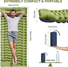Load image into Gallery viewer, Sleeping Pad, Extra Thick 4inch Inflatable Camping Sleeping Pad, Built-in Presser Foot Pillow