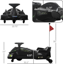 Load image into Gallery viewer, 12V Electric Go Kart, 5 MPH Drifting Car Battery Powered Ride on Toy Outdoor with Slow Start, Music, Colorful Lights