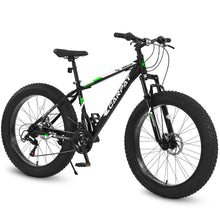Load image into Gallery viewer, Bicycle,26 Inch Fat Tire Bike Adult/Youth Full Shimano 21 Speed Mountain Bike, Dual Disc Brake, High-Carbon Steel Frame