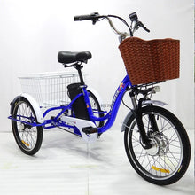 Load image into Gallery viewer, 20 Inch Electric Tricycle For Adults 350W 12AH 33KG 30-35KM loading weight150KG Three Wheel Electric Bicycle Electric Cargo Bike