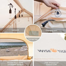 Load image into Gallery viewer, Inflatable Camping Tent Glamping Tents, Easy Setup 4 Season Waterproof Windproof Outdoor Blow Up Tent, Luxury Cabin Tent